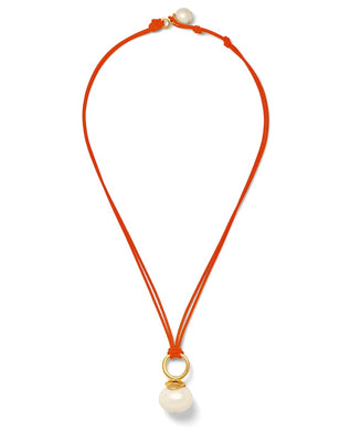 Pebble Pearl Cord Pendant-pcp3-g14 : orange