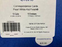Correspondence Cards/Envelopes Pearl White Kid Finish CC3111