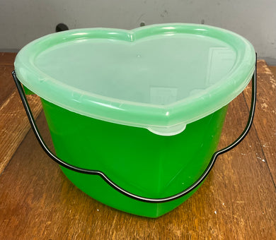 6 QT Heart Pail w/lid-green-40625