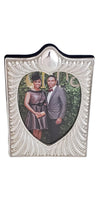 Sterling Silver Frame Fluted Heart with Velvet Back 4" X 5.5".