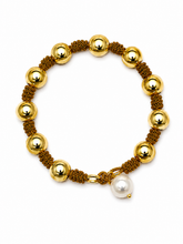 The Gold Ball + Pearl Knotting Bracelet