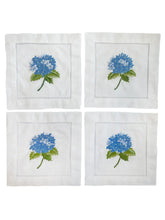 Cocktail Napkins, French Hydrangea (Capri Blue), Set of 4