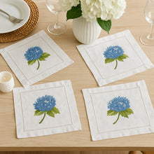 Cocktail Napkins, French Hydrangea (Capri Blue), Set of 4
