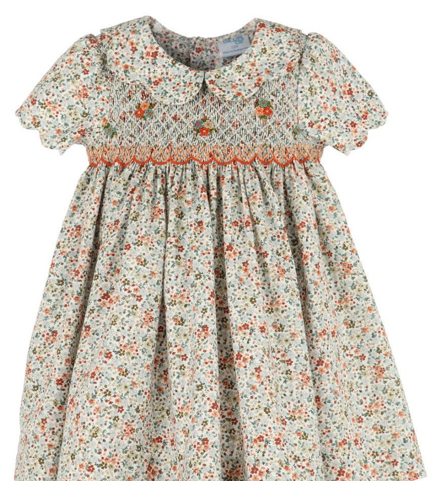 Autumn Glow Smock Dress,Green