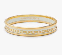 Skinny Chain & Gold Enamel Bangle