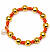 The Gold Ball + Pearl Knotting Bracelet