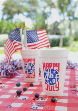 4th of July styrofoam cups