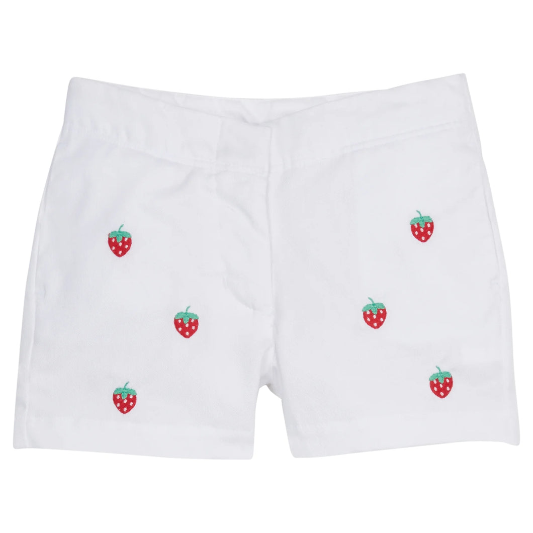 Embroidered Mini Short- Strawberries