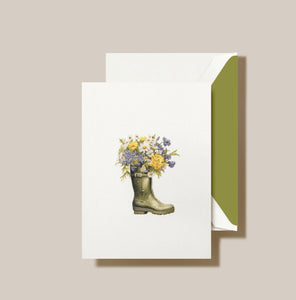 RAIN BOOT NOTE Pearl White Kid Finish