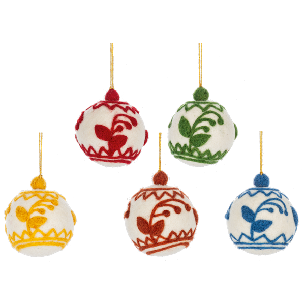 Embroidered Ball Ornaments Assorted