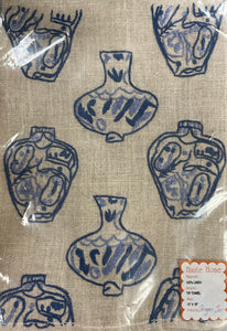 Ginger Jar Tip Towel blue/flax
