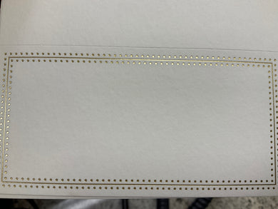 25 Gold Beaded and Striped Border Place Card-B57860