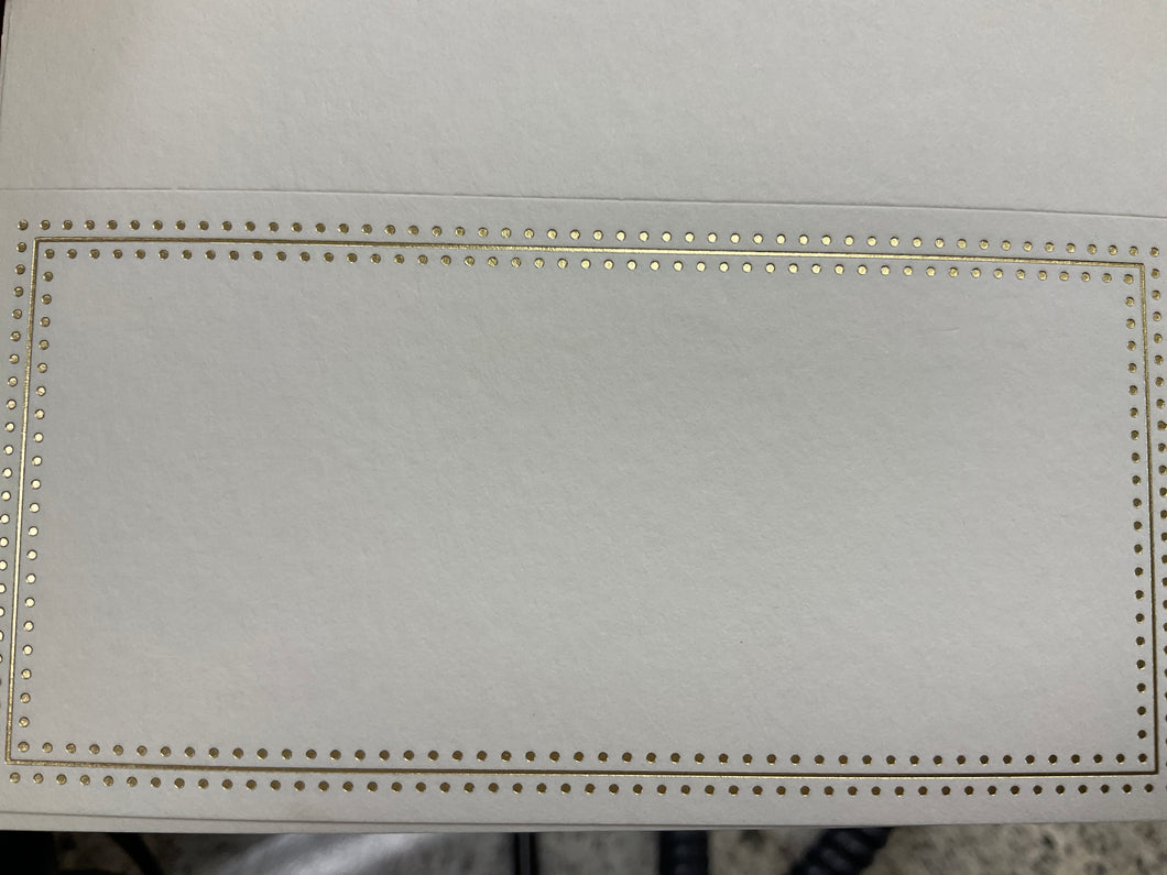 25 Gold Beaded and Striped Border Place Card-B57860