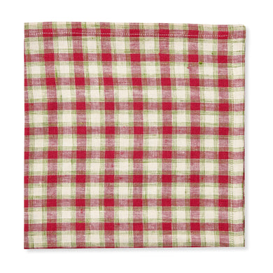 (Set 4)London Check Napkin Holiday Red