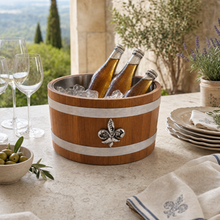 Fleur de lies Teak Beer Cooler