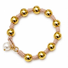 The Gold Ball + Pearl Knotting Bracelet