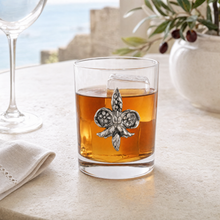Fleur de Lys Double Old Fashion Bar Glass