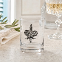 Fleur de Lys Double Old Fashion Bar Glass