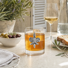 Fleur de Lys Double Old Fashion Bar Glass