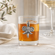 Fleur de Lys Double Old Fashion Bar Glass