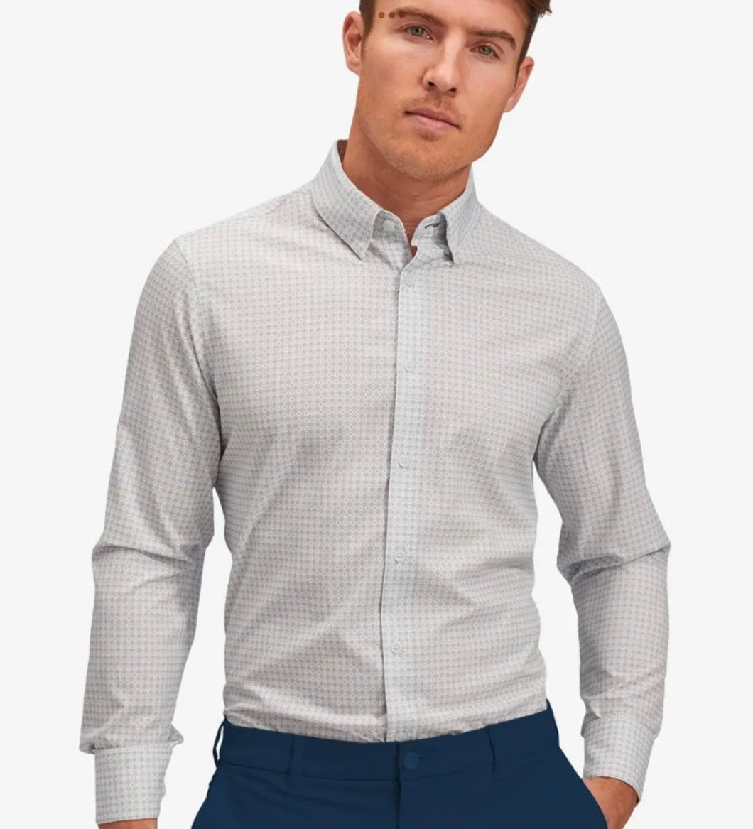 L/S Shirt Leeward Gray Geo Prin-1WS-0517 : CLASSIC-M