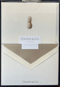 Hand Engraved Pineapple Notes on Ecru Kid Finish Paper