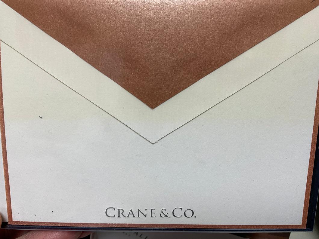 Rose Gold Bordered Notes on Pearl White Kid Finish CF1817