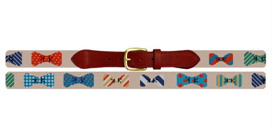 Bowtie Cream Needlepoint Belt-30