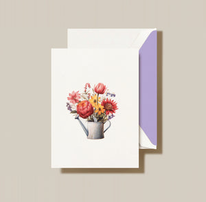 WATERING CAN NOTE Pearl White Kid Finish