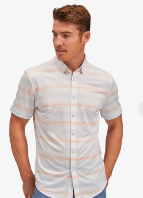 S/S no tuck shirt peach multi-1KS-0532 : TRIM-M