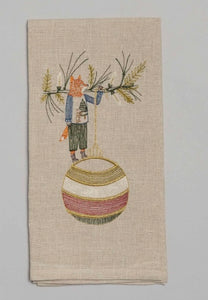 Deck the Halls Fox Tea Towel