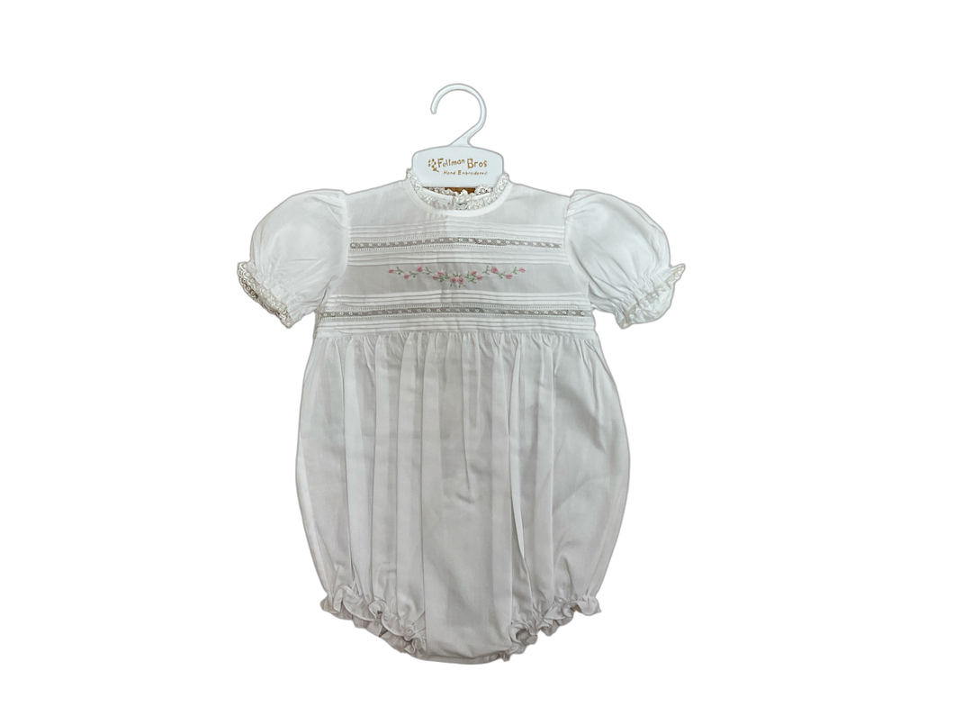 White Floral Romper Lace Trim-770