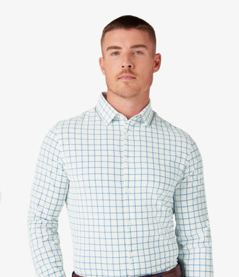 Monaco LS Dress Shirt White Hyde Plaid Classic   1WS-1566