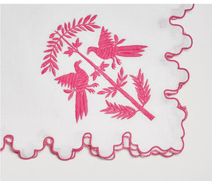 Pink Otomi Bird Napkins-INDIVIDUAL NAPKIN 22"