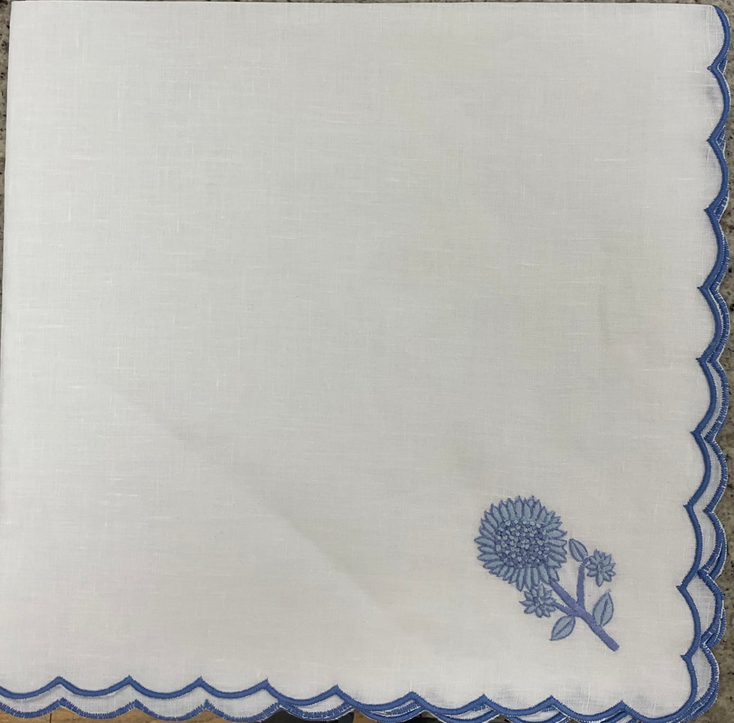 Sun Flower Napkin, Blue-SET OF 4 : 22