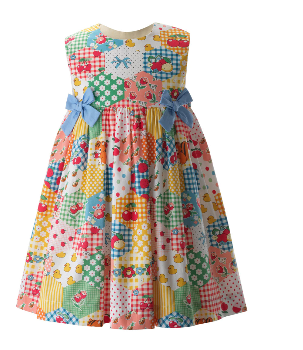 Bow Patchwork Dress
