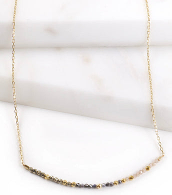 BAR NECKLACE SAPPHIRE ZIRCON-N82-7855SA : 14-16