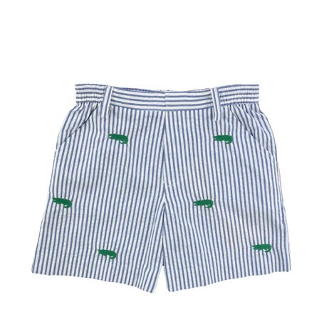 Alligator Embroidered Shorts-c44557: 4