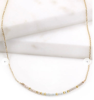 Bar Necklace-N81-7855LZL : labradorite