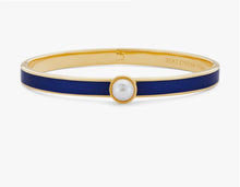 Skinny Cabochon Pearl & Gold Bangle