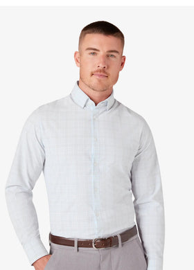 Leeward LS Dress Shirt White Baja Plaid   1WS-1555