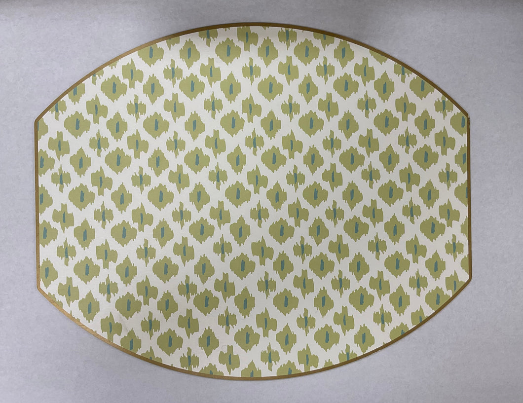 Ellipse Placemats-EP-IK-LS : Ikat Lime/Sea