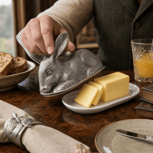 Pewter Rabbit Butter Dish
