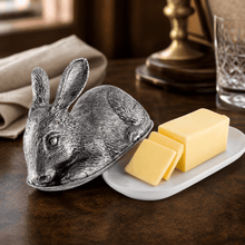 Pewter Rabbit Butter Dish
