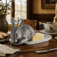 Pewter Rabbit Butter Dish