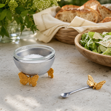 Gold Butterfly Salt Cellar with Spoon