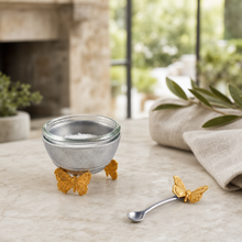 Gold Butterfly Salt Cellar with Spoon