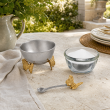 Gold Butterfly Salt Cellar with Spoon