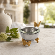 Gold Butterfly Salt Cellar with Spoon