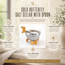 Gold Butterfly Salt Cellar with Spoon